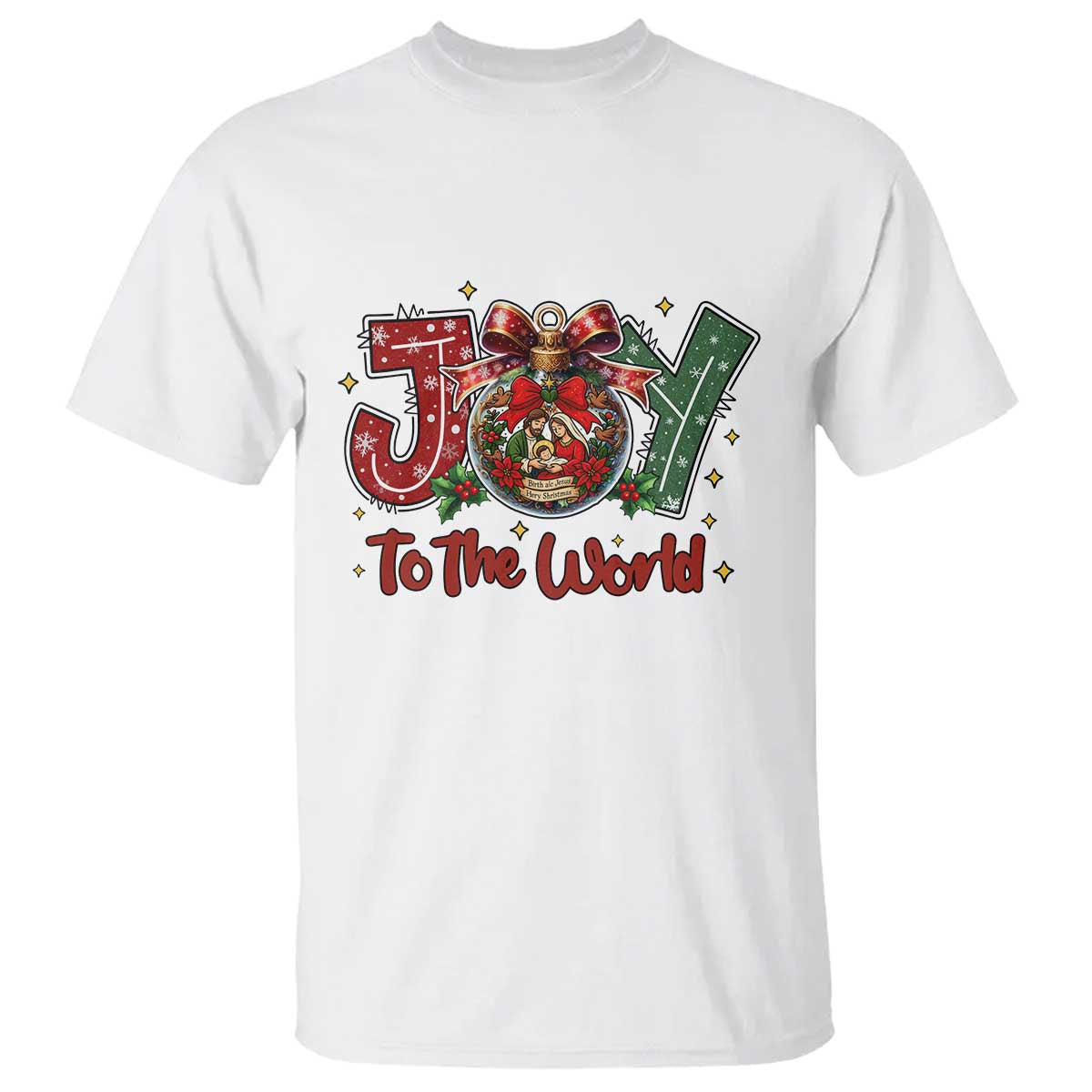Jesus Christmas T Shirt Joy To The World - Wonder Print Shop