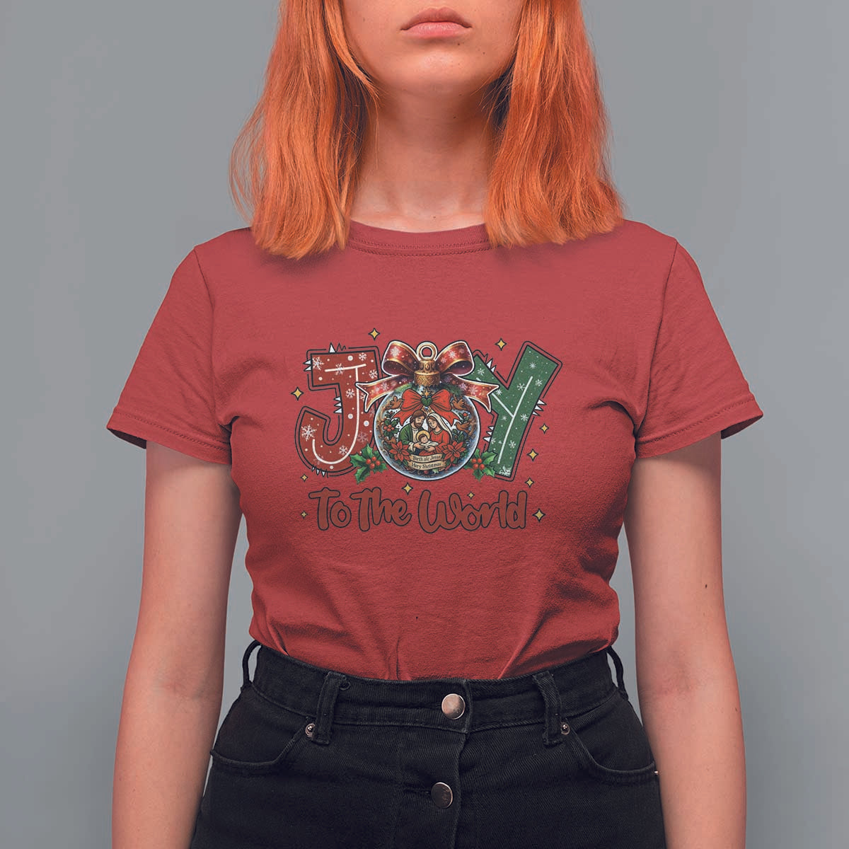 Jesus Christmas T Shirt For Women Joy To The World - Wonder Print Shop
