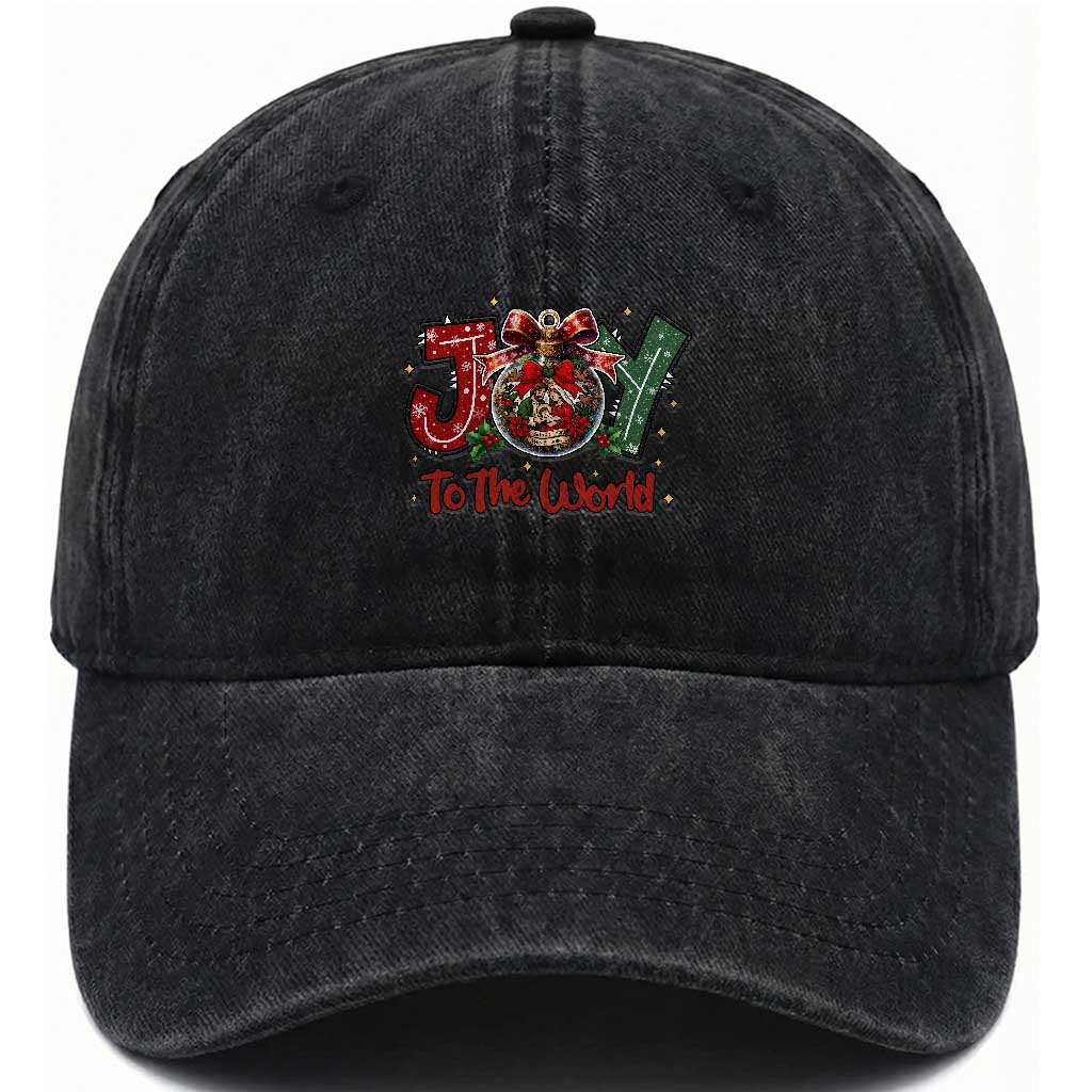 Jesus Christmas Washed Cotton Baseball Cap Joy To The World