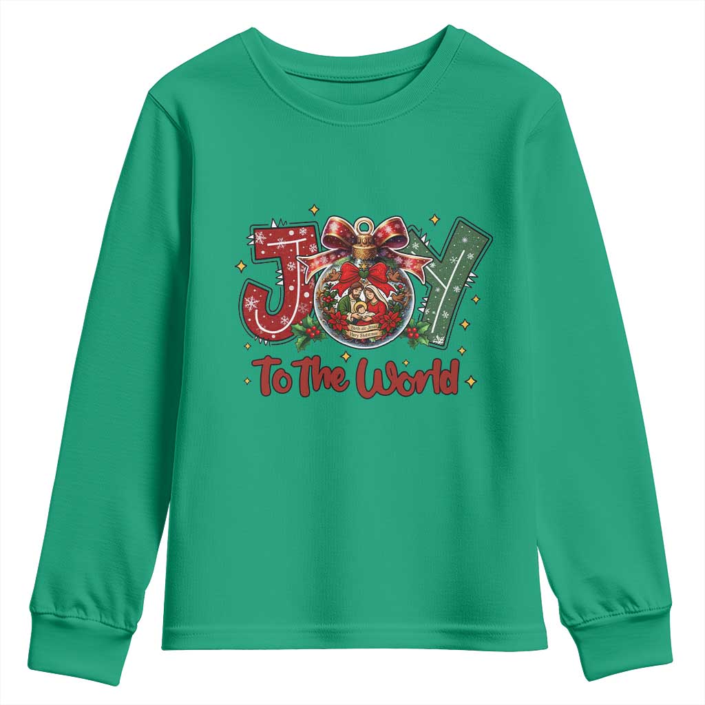 Jesus Christmas Youth Sweatshirt Joy To The World - Wonder Print Shop