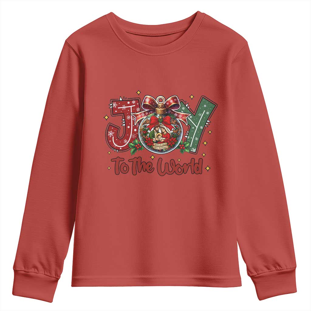 Jesus Christmas Youth Sweatshirt Joy To The World - Wonder Print Shop