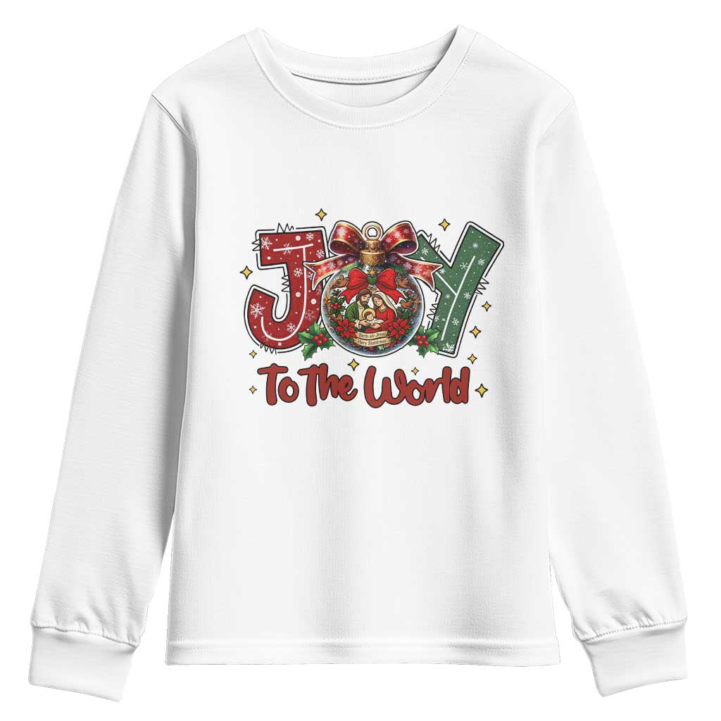 Jesus Christmas Youth Sweatshirt Joy To The World - Wonder Print Shop