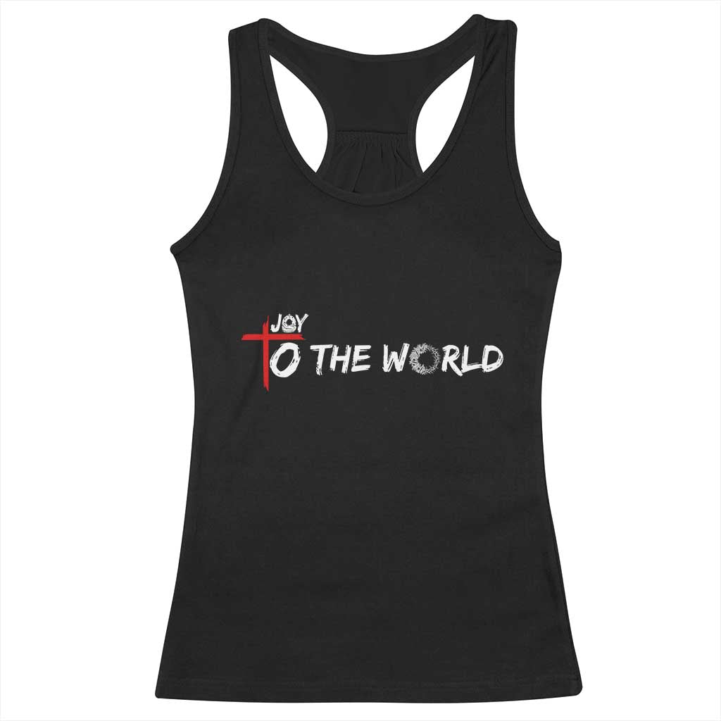 Jesus Christian Christmas Racerback Tank Top Joy To The World - Wonder Print Shop