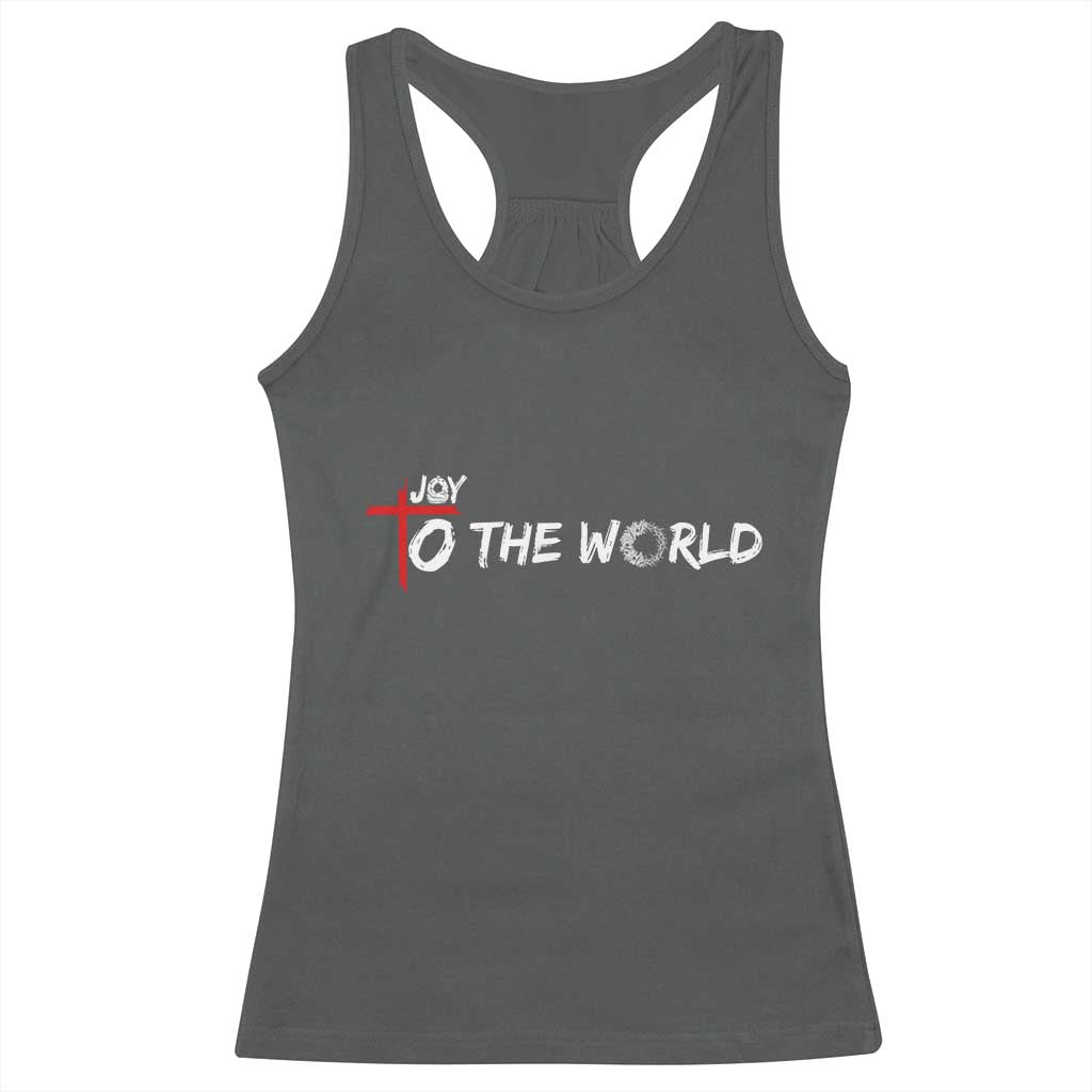 Jesus Christian Christmas Racerback Tank Top Joy To The World - Wonder Print Shop