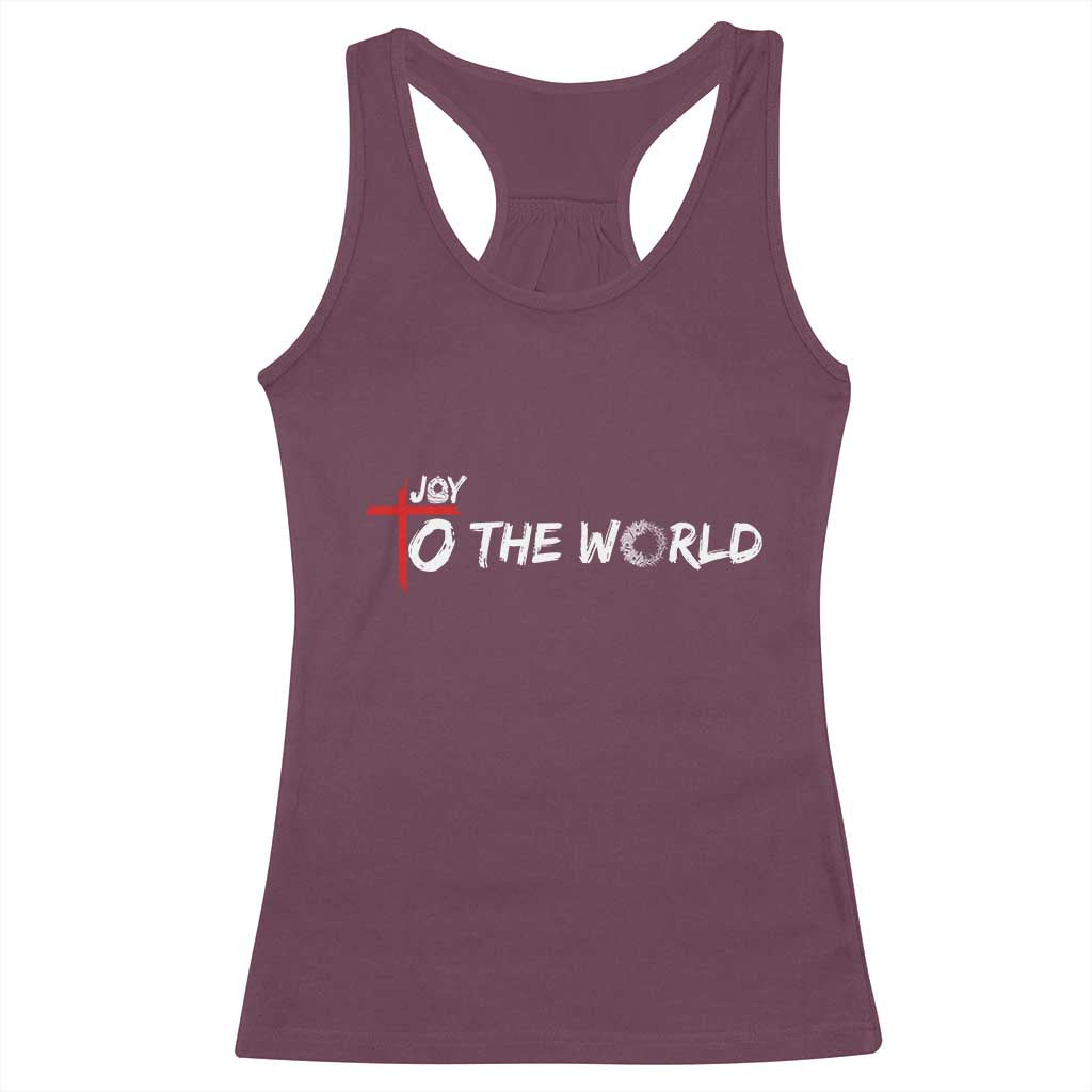 Jesus Christian Christmas Racerback Tank Top Joy To The World - Wonder Print Shop