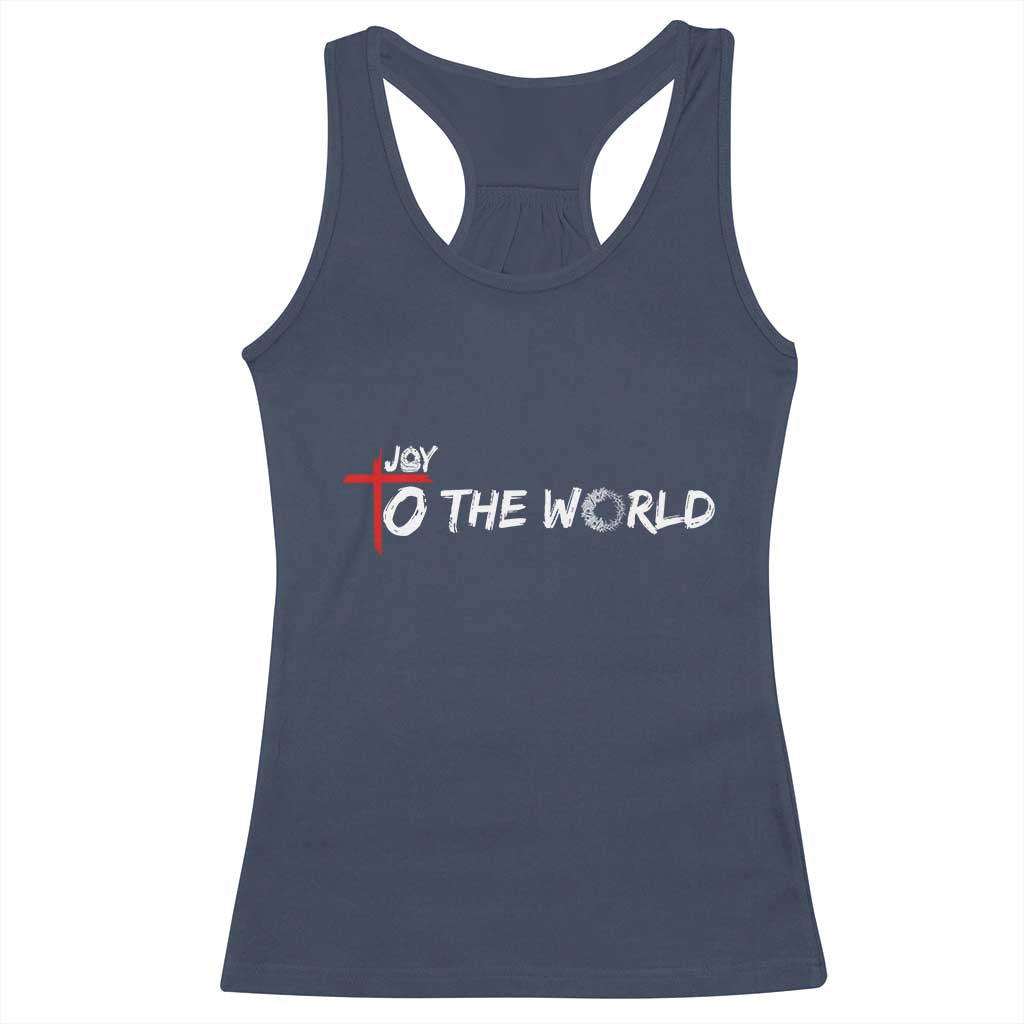 Jesus Christian Christmas Racerback Tank Top Joy To The World - Wonder Print Shop