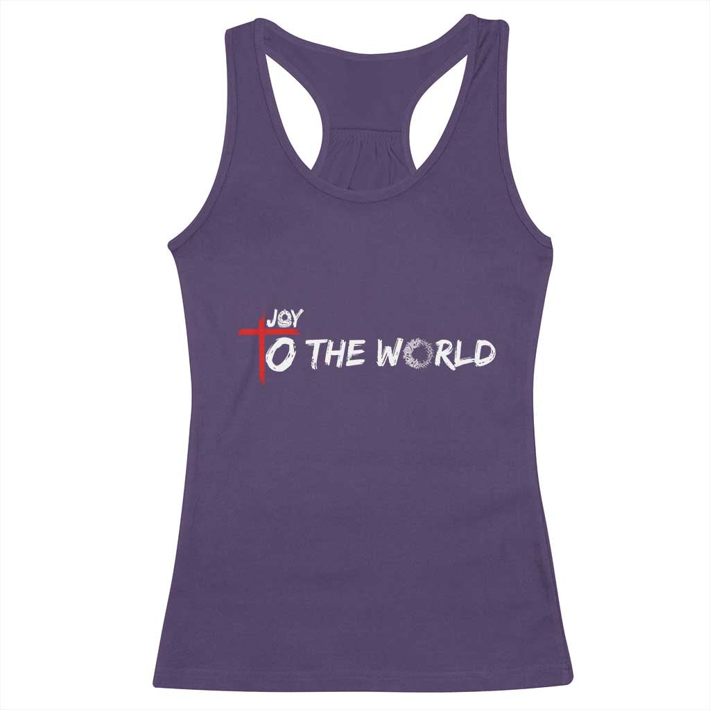Jesus Christian Christmas Racerback Tank Top Joy To The World - Wonder Print Shop