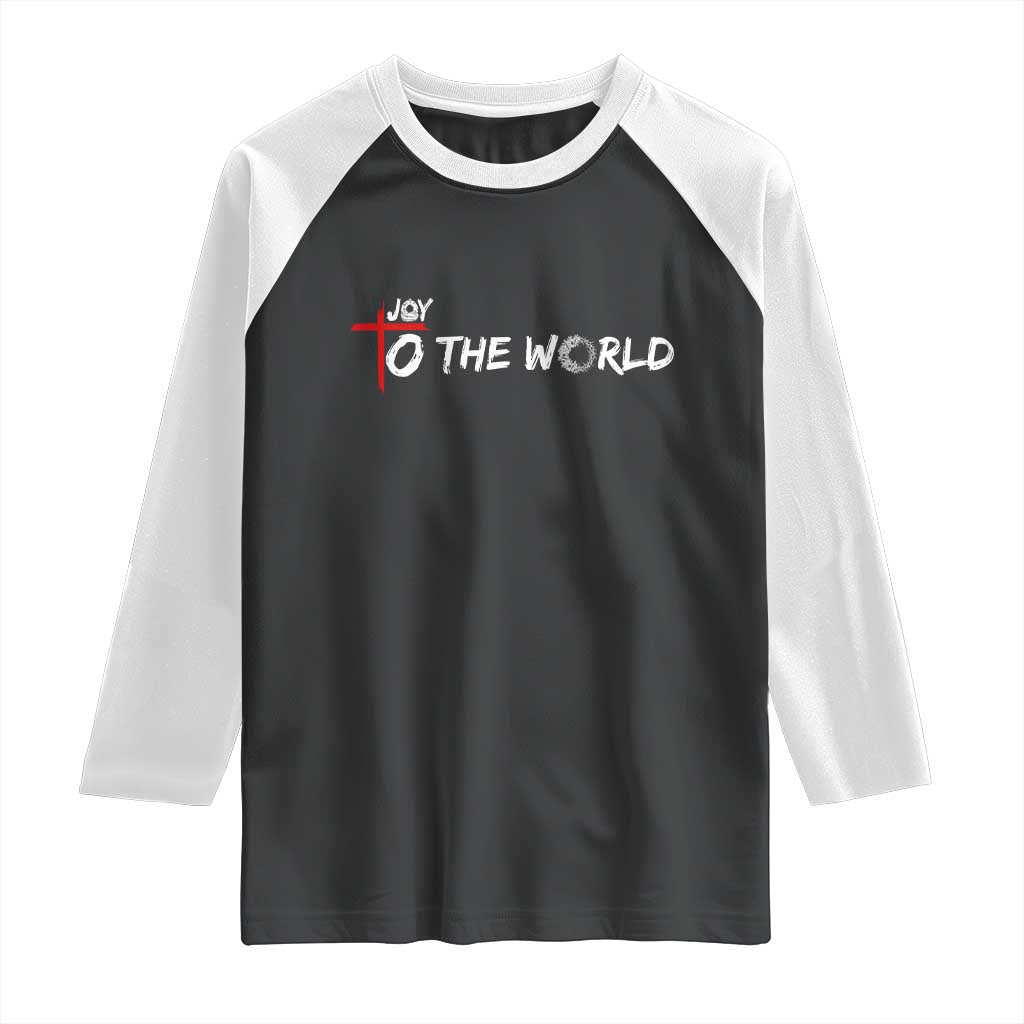 Jesus Christian Christmas Raglan Shirt Joy To The World - Wonder Print Shop