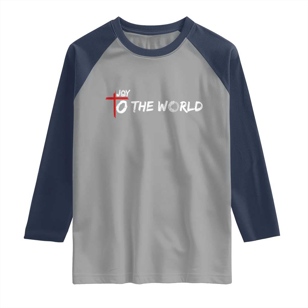 Jesus Christian Christmas Raglan Shirt Joy To The World - Wonder Print Shop
