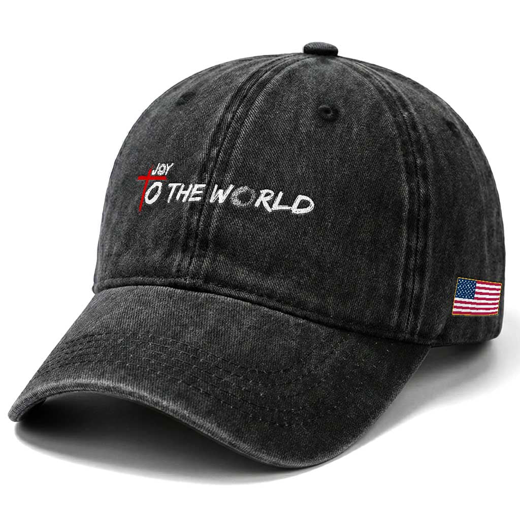 Jesus Christian Christmas Washed Cotton Baseball Cap Joy To The World