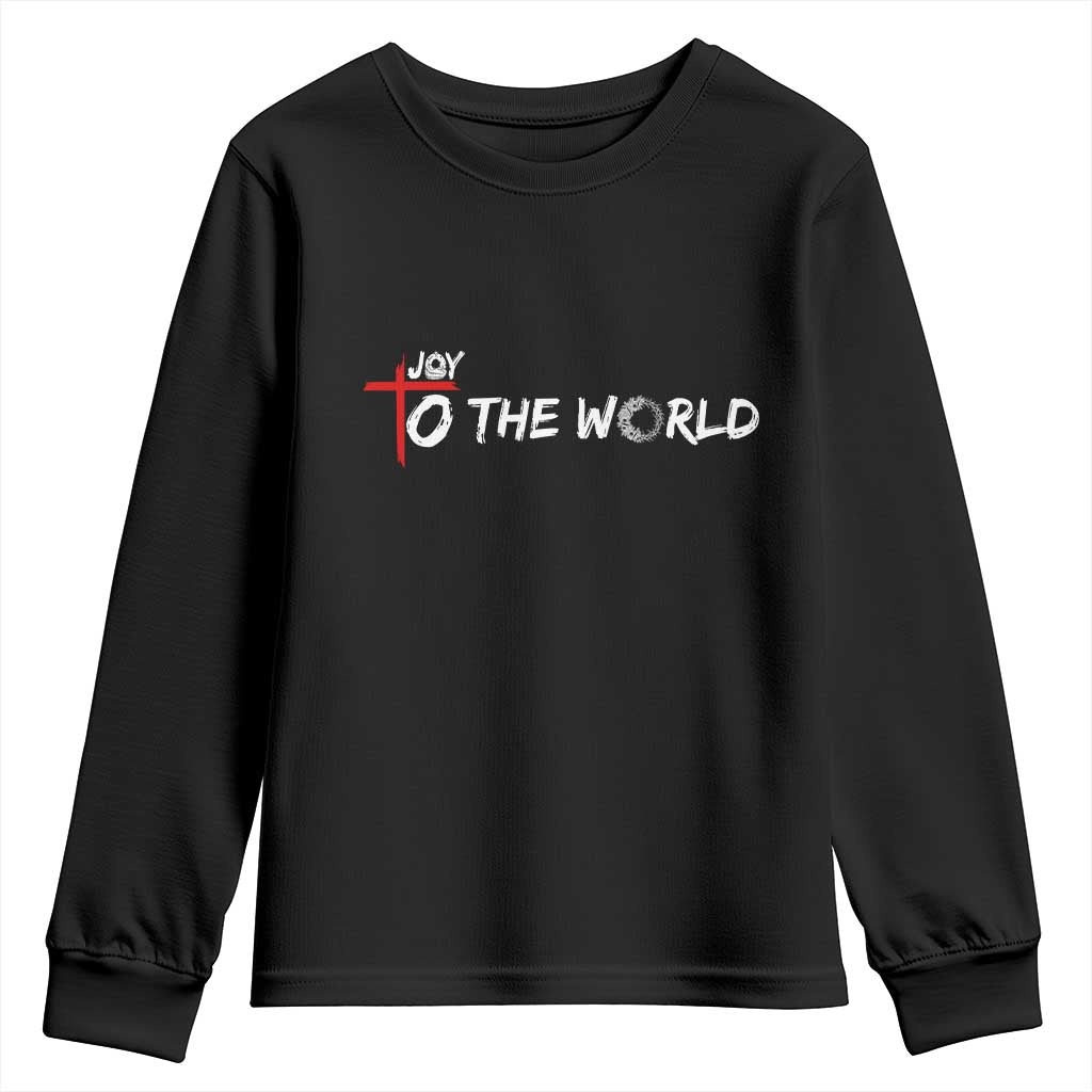 Jesus Christian Christmas Youth Sweatshirt Joy To The World - Wonder Print Shop