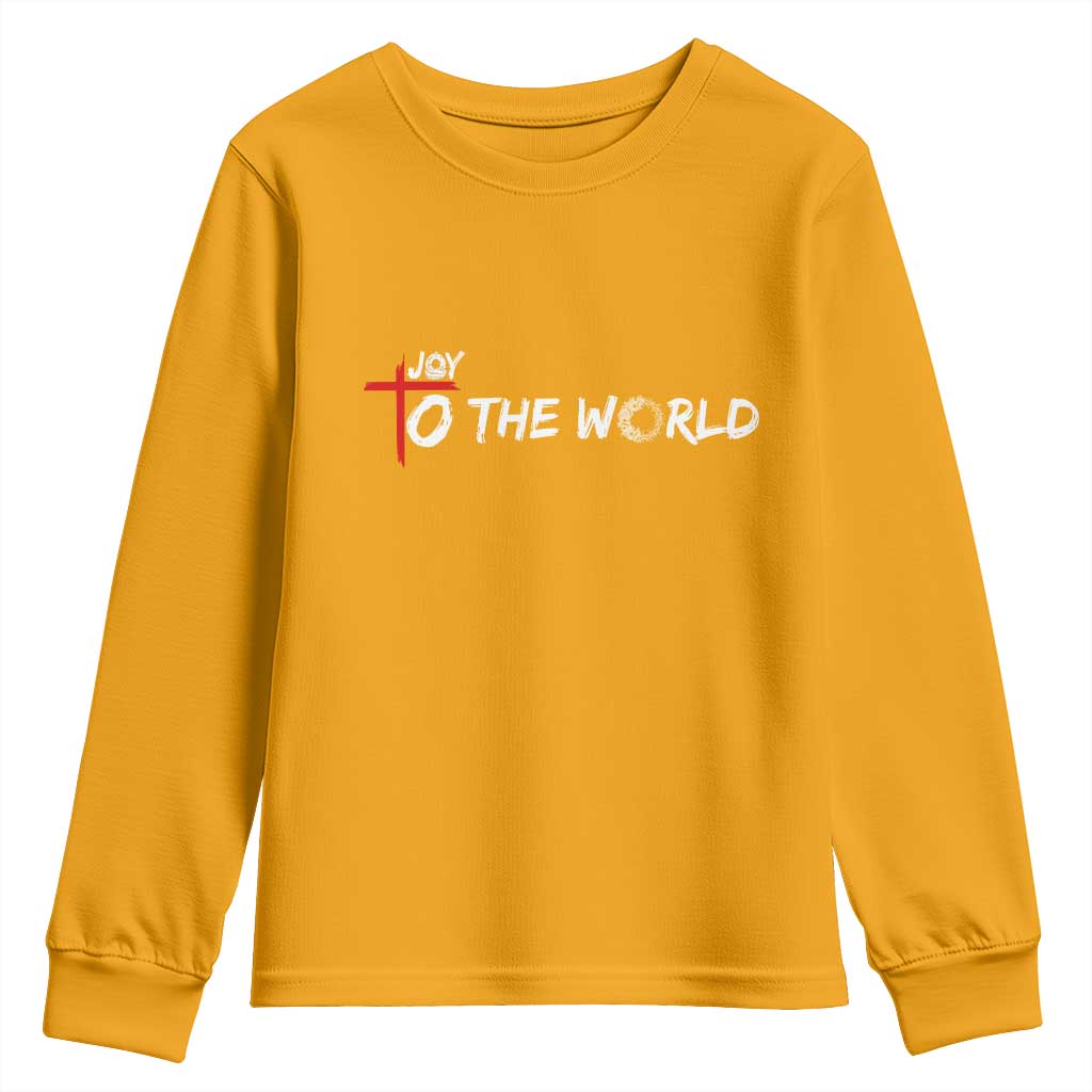 Jesus Christian Christmas Youth Sweatshirt Joy To The World - Wonder Print Shop