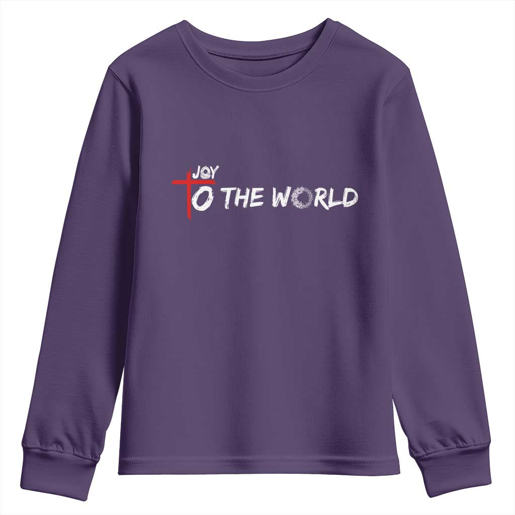 Jesus Christian Christmas Youth Sweatshirt Joy To The World - Wonder Print Shop