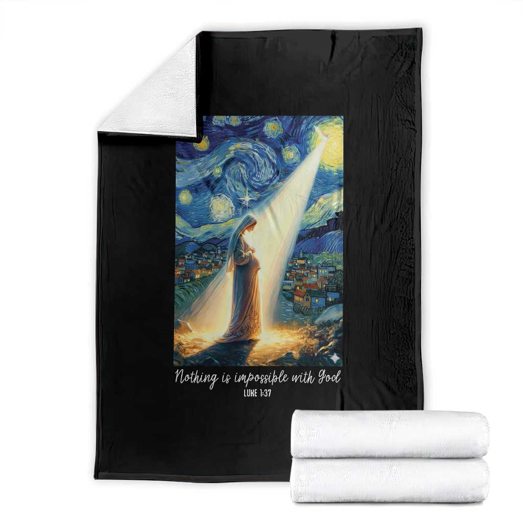 Virgin Mary Starry Night Throw Blanket Luke 2:11 Christian Faith - Wonder Print Shop