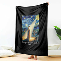 Virgin Mary Starry Night Throw Blanket Luke 2:11 Christian Faith - Wonder Print Shop