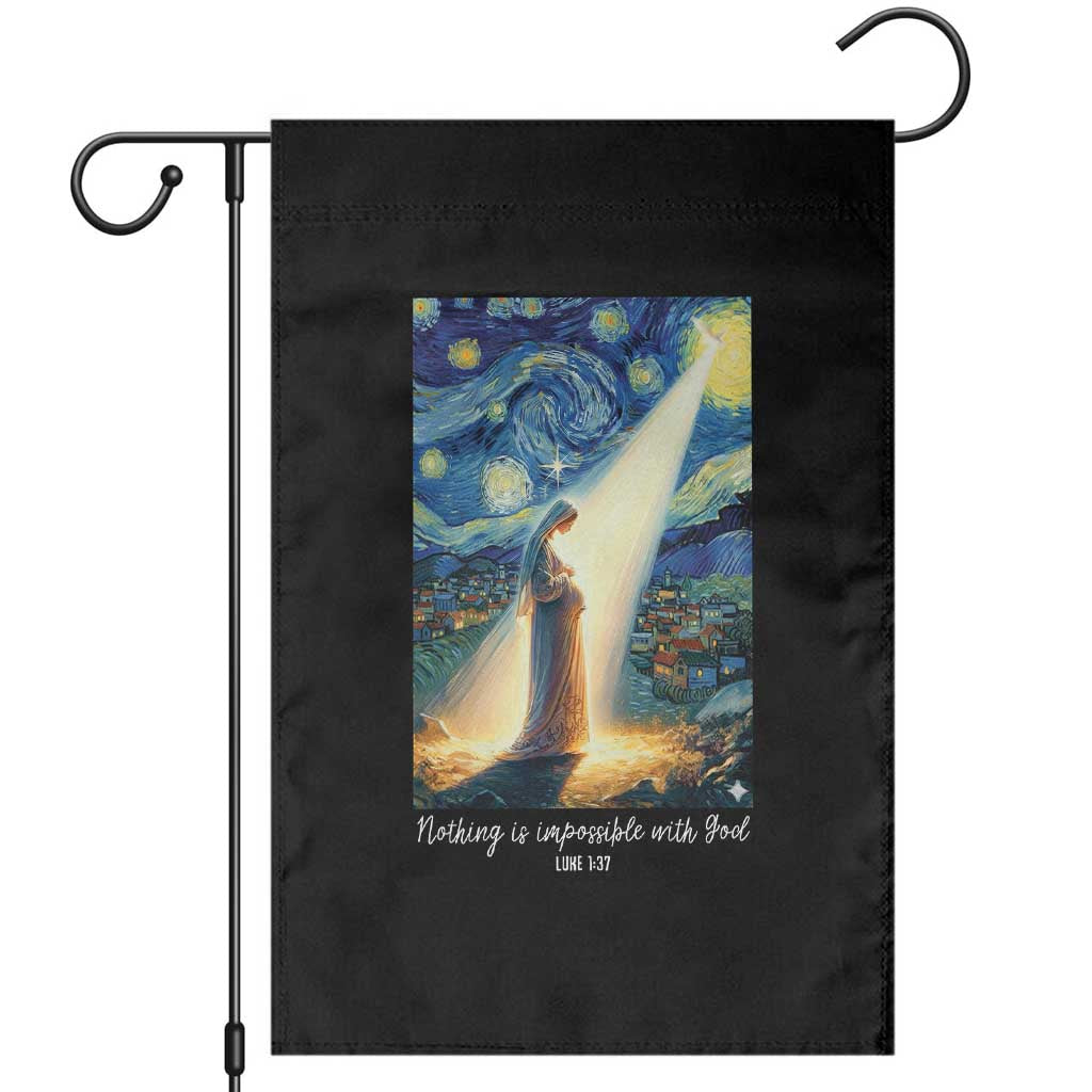 Virgin Mary Starry Night Garden Flag Luke 2:11 Christian Faith - Wonder Print Shop