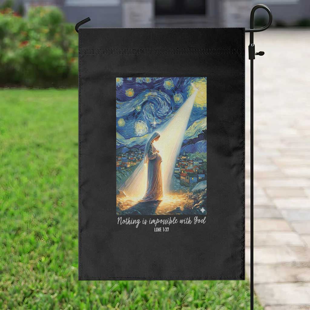 Virgin Mary Starry Night Garden Flag Luke 2:11 Christian Faith - Wonder Print Shop