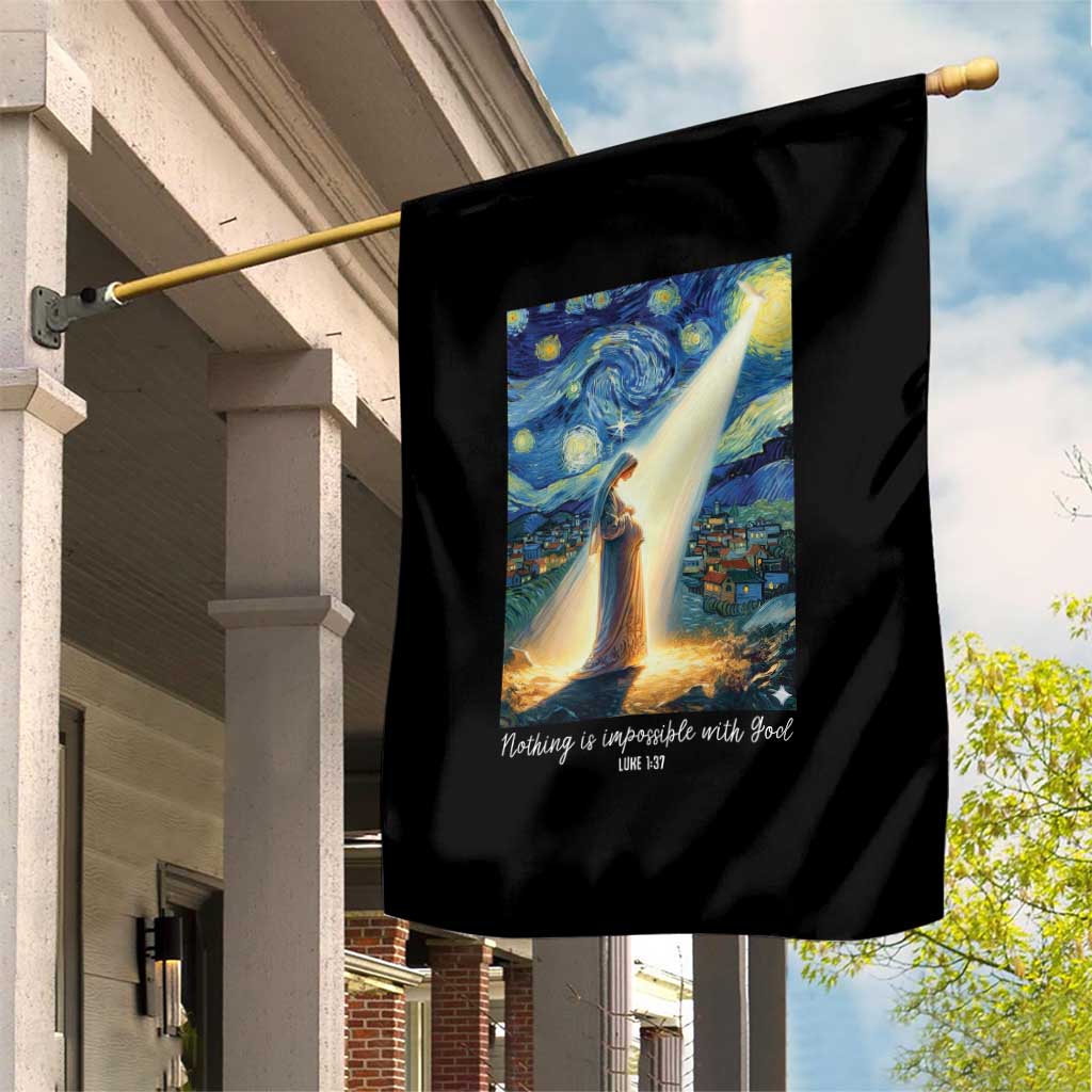 Virgin Mary Starry Night Garden Flag Luke 2:11 Christian Faith - Wonder Print Shop