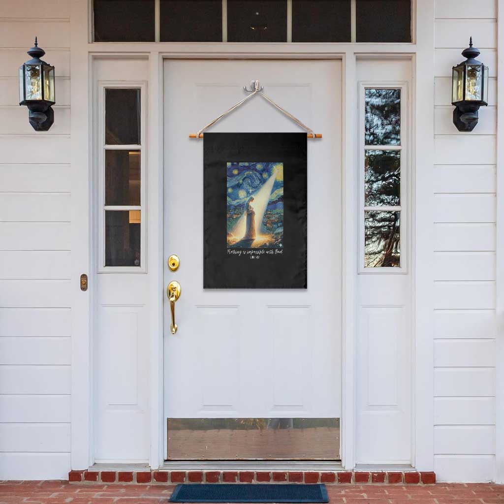 Virgin Mary Starry Night Garden Flag Luke 2:11 Christian Faith - Wonder Print Shop