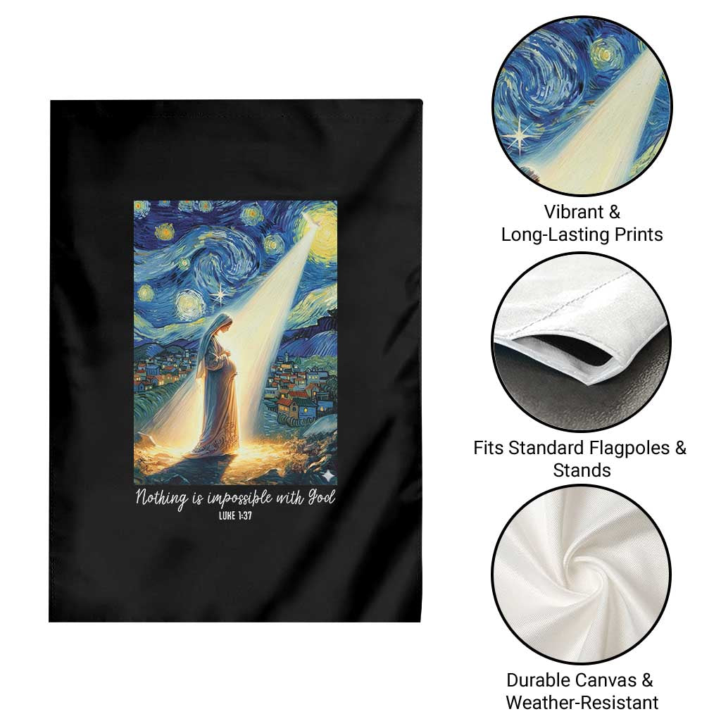 Virgin Mary Starry Night Garden Flag Luke 2:11 Christian Faith - Wonder Print Shop