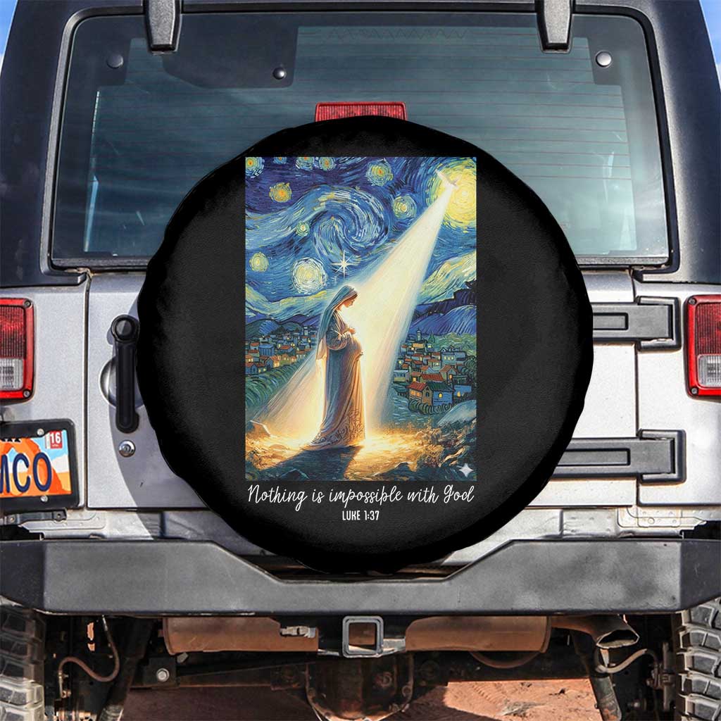 Virgin Mary Starry Night Spare Tire Cover Luke 2:11 Christian Faith - Wonder Print Shop