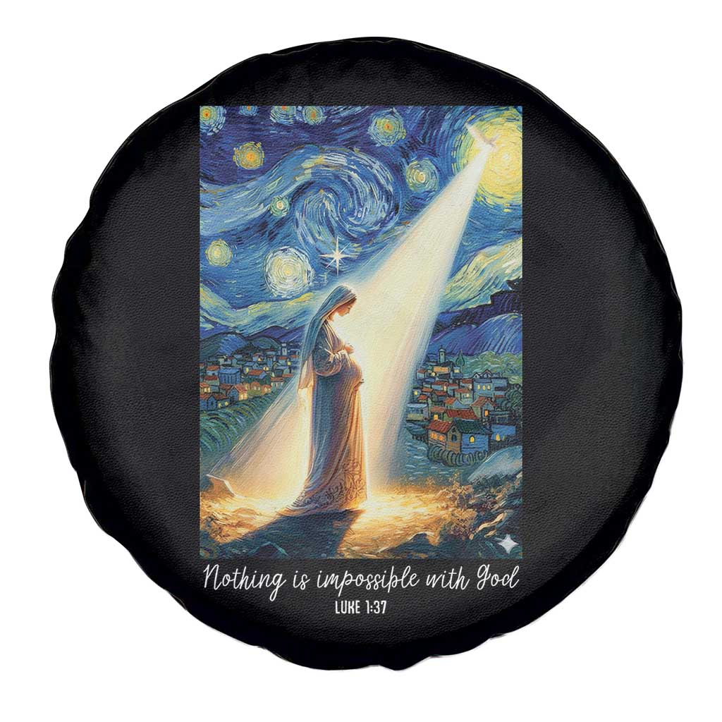 Virgin Mary Starry Night Spare Tire Cover Luke 2:11 Christian Faith - Wonder Print Shop
