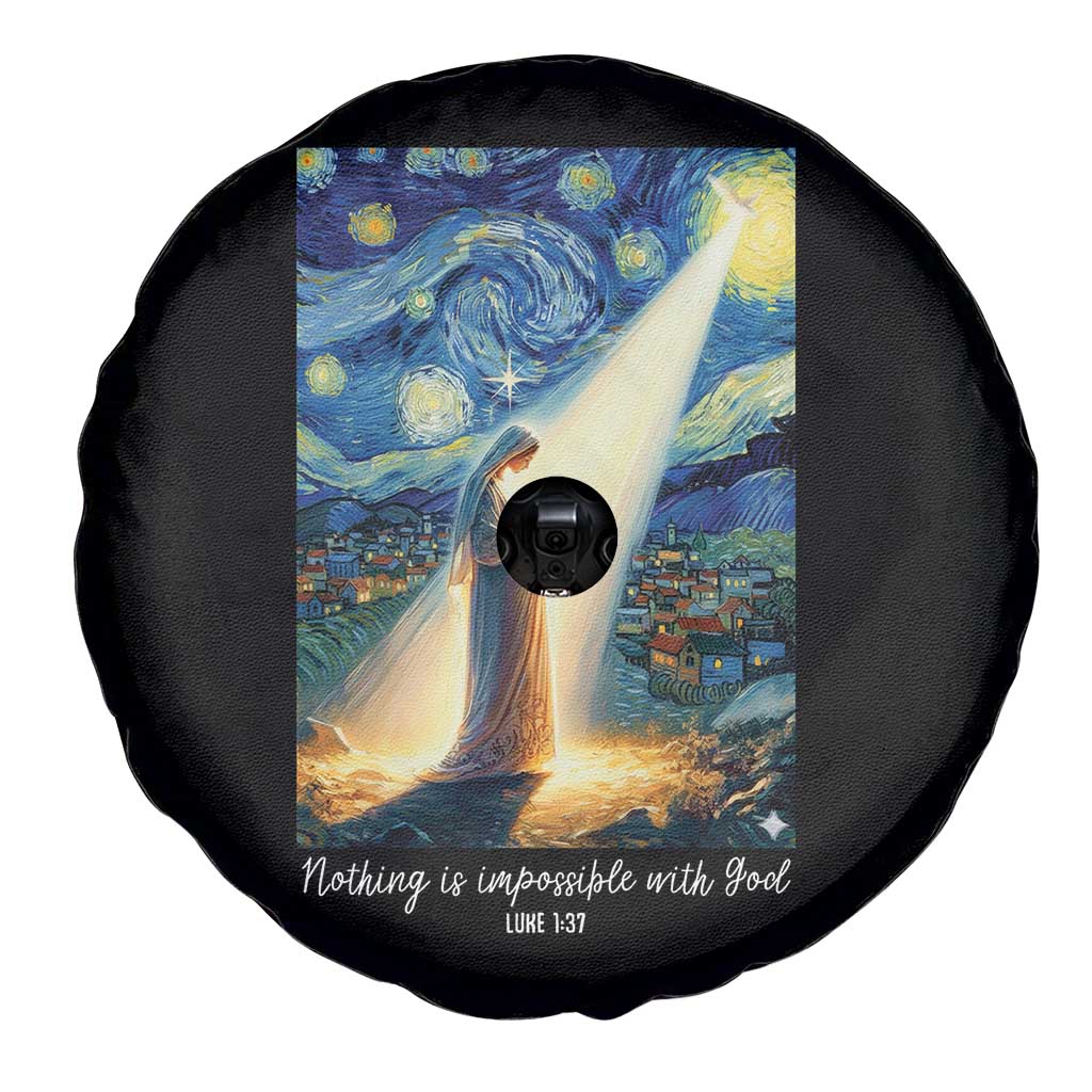 Virgin Mary Starry Night Spare Tire Cover Luke 2:11 Christian Faith - Wonder Print Shop