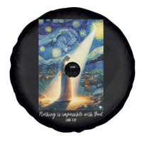 Virgin Mary Starry Night Spare Tire Cover Luke 2:11 Christian Faith - Wonder Print Shop