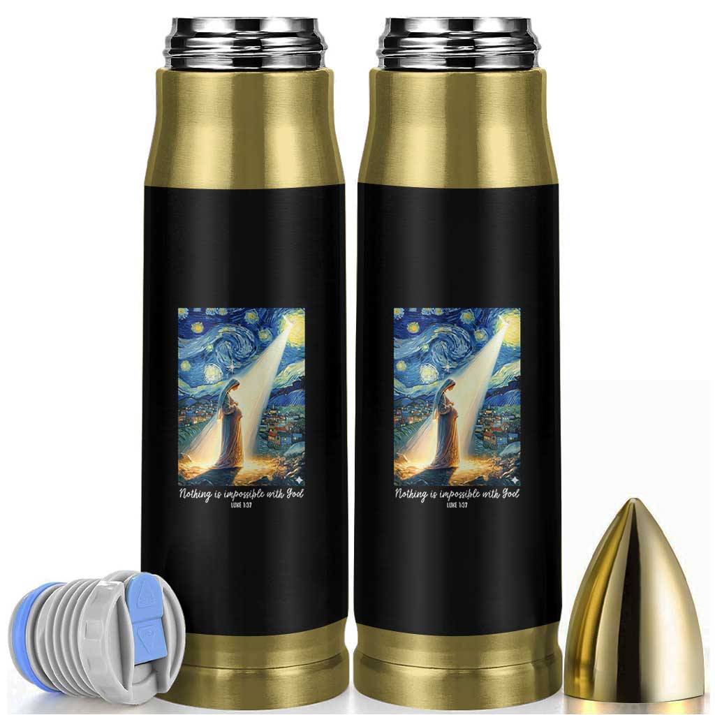Virgin Mary Starry Night Bullet Tumbler Luke 2:11 Christian Faith - Wonder Print Shop