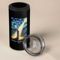 Virgin Mary Starry Night 4 in 1 Can Cooler Tumbler Luke 2:11 Christian Faith - Wonder Print Shop