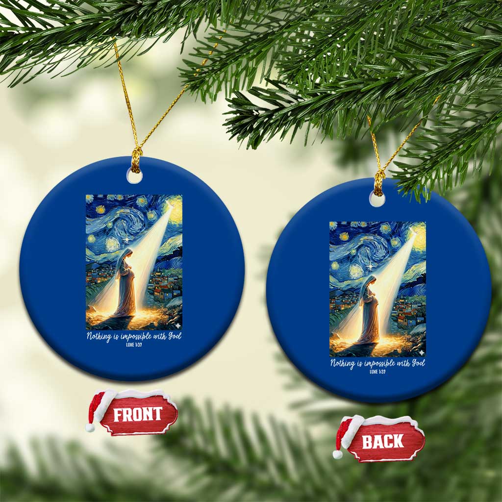 Virgin Mary Starry Night Ceramic Ornament Luke 2:11 Christian Faith - Wonder Print Shop