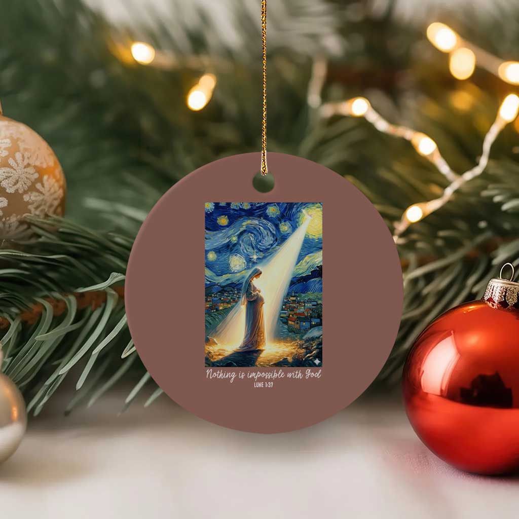 Virgin Mary Starry Night Ceramic Ornament Luke 2:11 Christian Faith - Wonder Print Shop