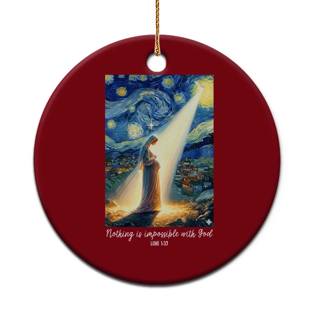 Virgin Mary Starry Night Ceramic Ornament Luke 2:11 Christian Faith - Wonder Print Shop
