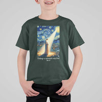 Virgin Mary Starry Night T Shirt For Kid Luke 2:11 Christian Faith - Wonder Print Shop