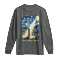 Virgin Mary Starry Night Long Sleeve Shirt Luke 2:11 Christian Faith - Wonder Print Shop