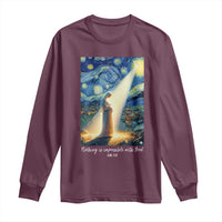 Virgin Mary Starry Night Long Sleeve Shirt Luke 2:11 Christian Faith - Wonder Print Shop