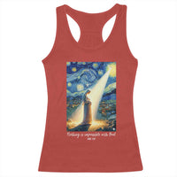 Virgin Mary Starry Night Racerback Tank Top Luke 2:11 Christian Faith - Wonder Print Shop