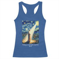 Virgin Mary Starry Night Racerback Tank Top Luke 2:11 Christian Faith - Wonder Print Shop