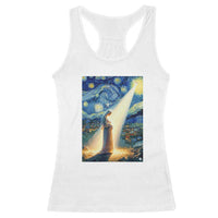 Virgin Mary Starry Night Racerback Tank Top Luke 2:11 Christian Faith - Wonder Print Shop