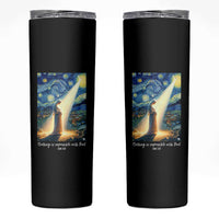 Virgin Mary Starry Night Skinny Tumbler Luke 2:11 Christian Faith - Wonder Print Shop