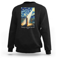 Virgin Mary Starry Night Sweatshirt Luke 2:11 Christian Faith - Wonder Print Shop