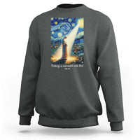 Virgin Mary Starry Night Sweatshirt Luke 2:11 Christian Faith - Wonder Print Shop