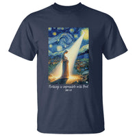 Virgin Mary Starry Night T Shirt Luke 2:11 Christian Faith - Wonder Print Shop