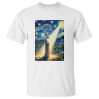 Virgin Mary Starry Night T Shirt Luke 2:11 Christian Faith - Wonder Print Shop