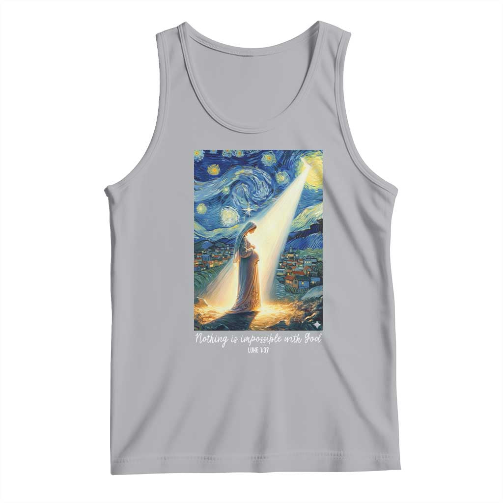 Virgin Mary Starry Night Tank Top Luke 2:11 Christian Faith - Wonder Print Shop
