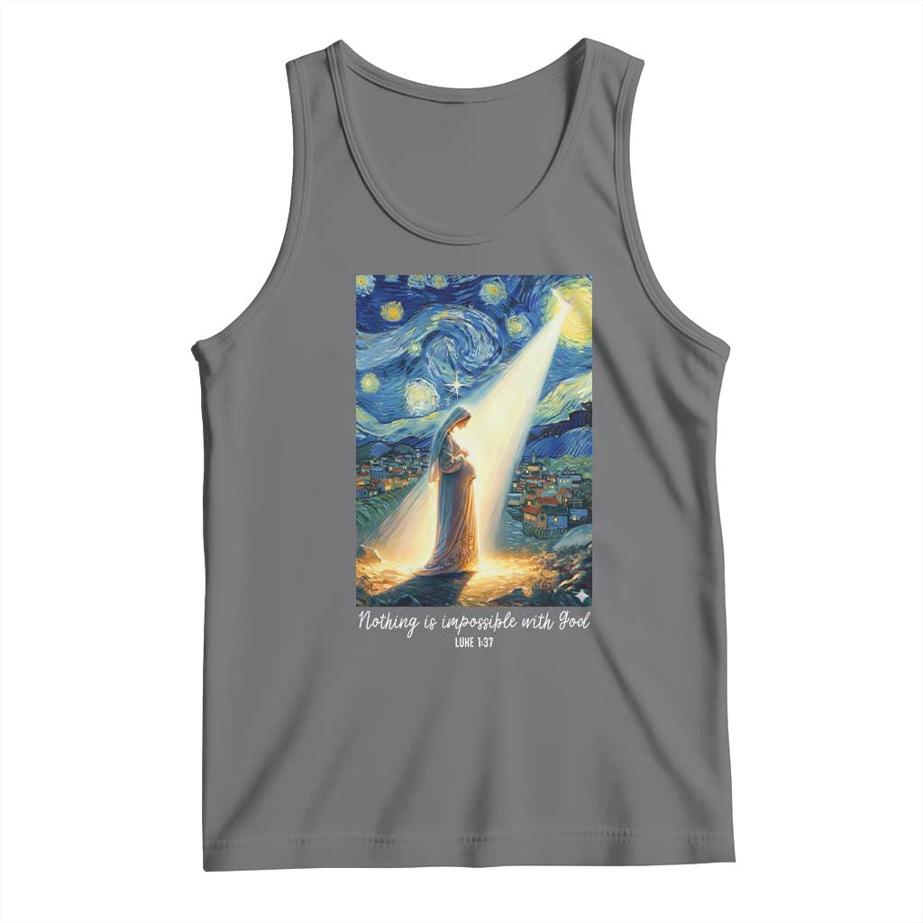 Virgin Mary Starry Night Tank Top Luke 2:11 Christian Faith - Wonder Print Shop