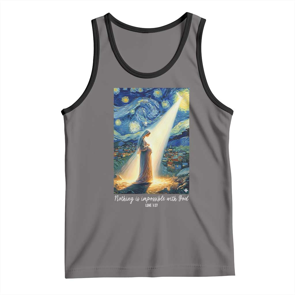 Virgin Mary Starry Night Tank Top Luke 2:11 Christian Faith - Wonder Print Shop