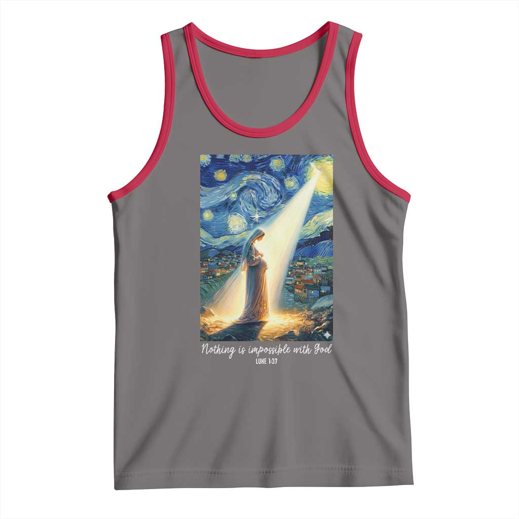 Virgin Mary Starry Night Tank Top Luke 2:11 Christian Faith - Wonder Print Shop