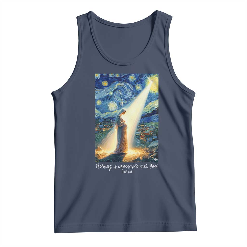 Virgin Mary Starry Night Tank Top Luke 2:11 Christian Faith - Wonder Print Shop