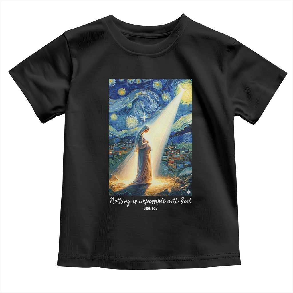Virgin Mary Starry Night Toddler T Shirt Luke 2:11 Christian Faith - Wonder Print Shop